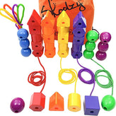Rainbow Stringing Beads for Toddlers 46 Pcs | Stringing Beads