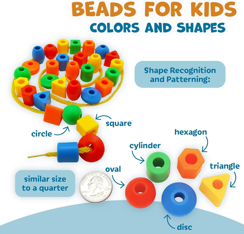 Jumbo Lacing Beads for Toddlers, Threading Beads for Toddlers, Big