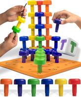 Sensory Peg Board 33 Piece Set - Montessori Occupational Therapy Toys for Kids & Toddlers 2+