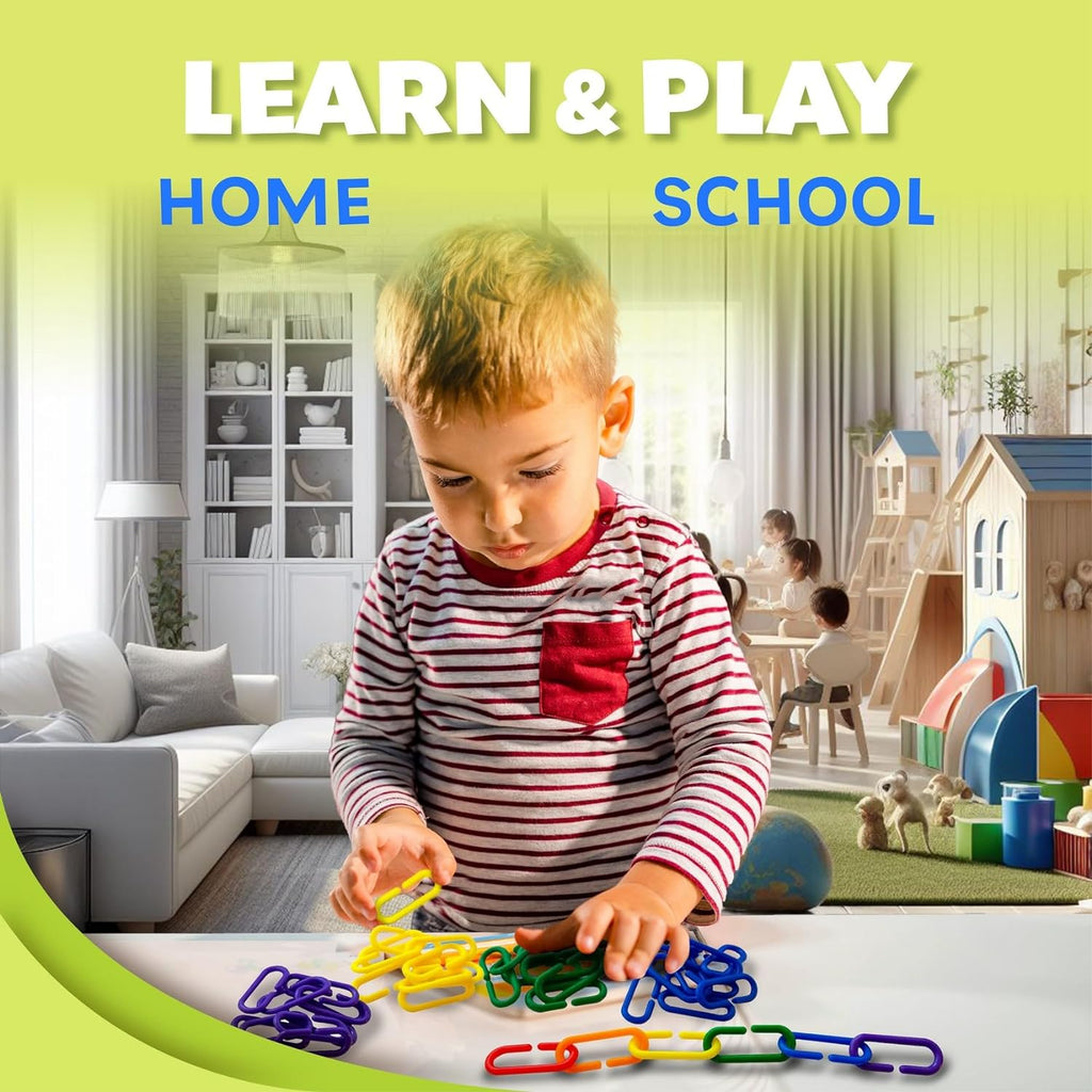 120 Rainbow Math Links With Tote, Math Linking Toys for