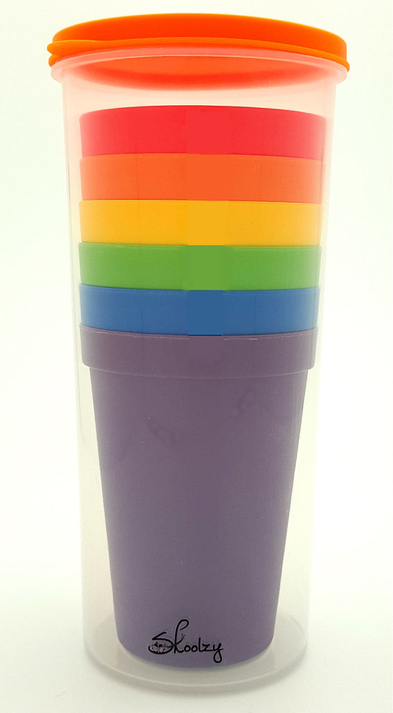 Skoolzy Rainbow Stacking Cups - Color Sorting Toys for Toddlers - Primary Matching, Fine Motor Skills for Montessori Preschoo
