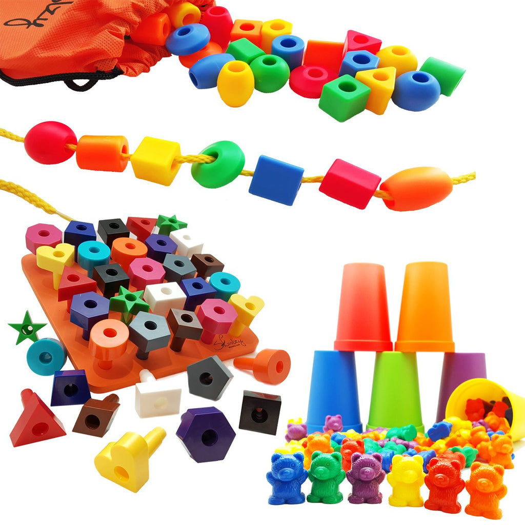  Constructive Playthings Pop Beads, STEM, Developmental, Sensory  Toys for Toddlers 1-3, Assorted Shapes and Colors, Motor Skills, Teacher  Supplies for Classroom and Preschool, 24 Snap Beads, Multicolor : Toys &  Games
