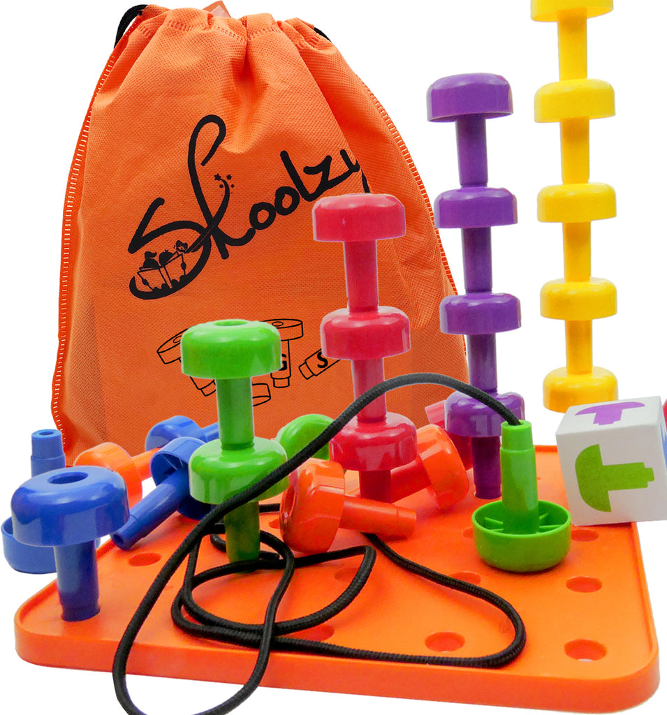 Peg Board Set Toys 6 Holes 5 Colors Educational Fun Plastic