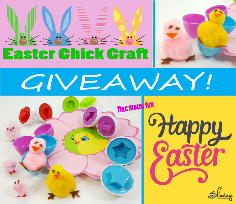 Easter Chick Craft Activity - GIVEAWAY! - Easy & Quick Fun for Toddlers & Preschoolers.