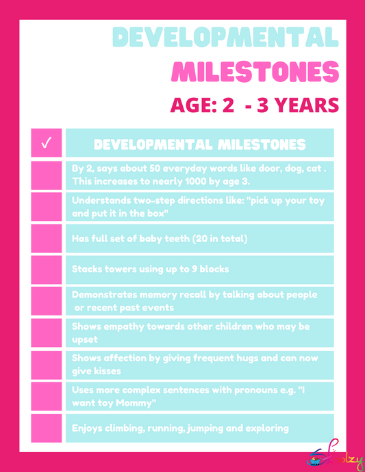 Developmental Milestones 2-3 years