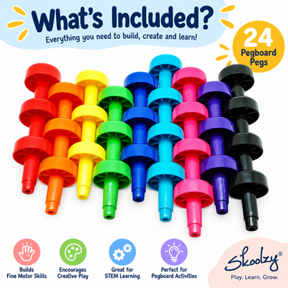 24 Pegs for Peg Board by Skoolzy