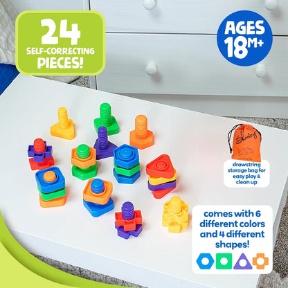 24 pc Jumbo Nuts and Bolts Set