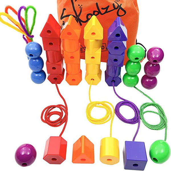 Lacing Stringing Beads for Beginners, Toddler and Jumbo