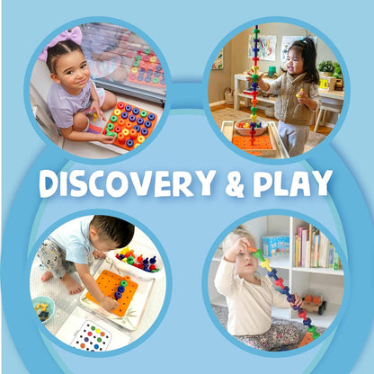Sensory Peg Board 33 Piece Set - Montessori Occupational Therapy Toys for Kids & Toddlers 2+