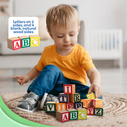 30 Wooden Alphabet Letter Blocks
