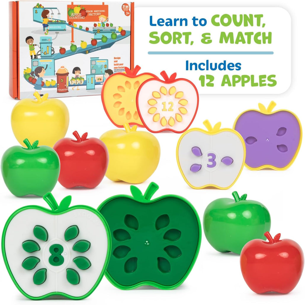 Skoolzy Counting Toddler Games - STEM Apple Factory Learning Toys<p><font><small><b>SK-063</small>
