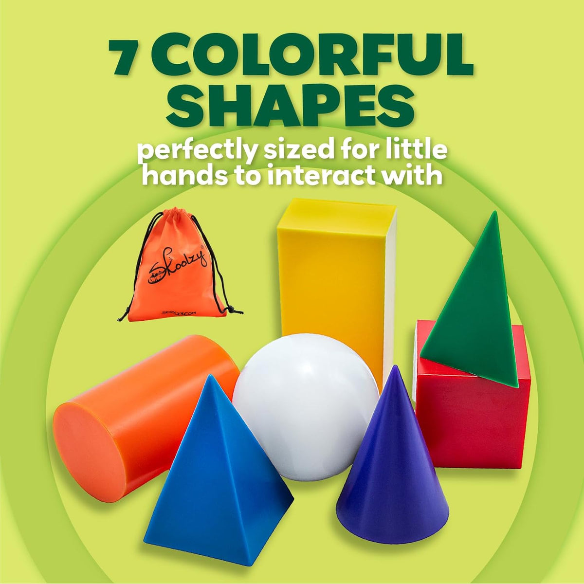 7 Jumbo Geometric Solids 3D Shapes for Kids