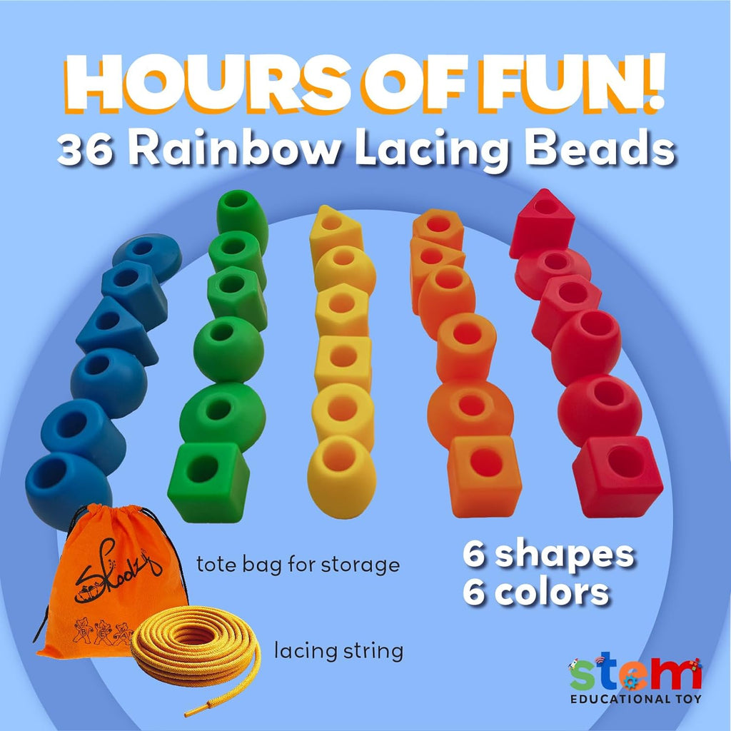 Jumbo Lacing Beads for Toddlers, Threading Beads for Toddlers, Big
