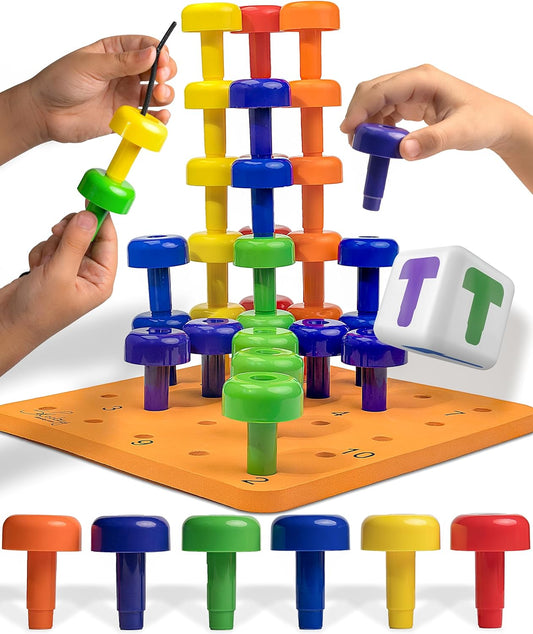 Sensory Peg Board 33 Piece Set - Montessori Occupational Therapy Toys for Kids & Toddlers 2+