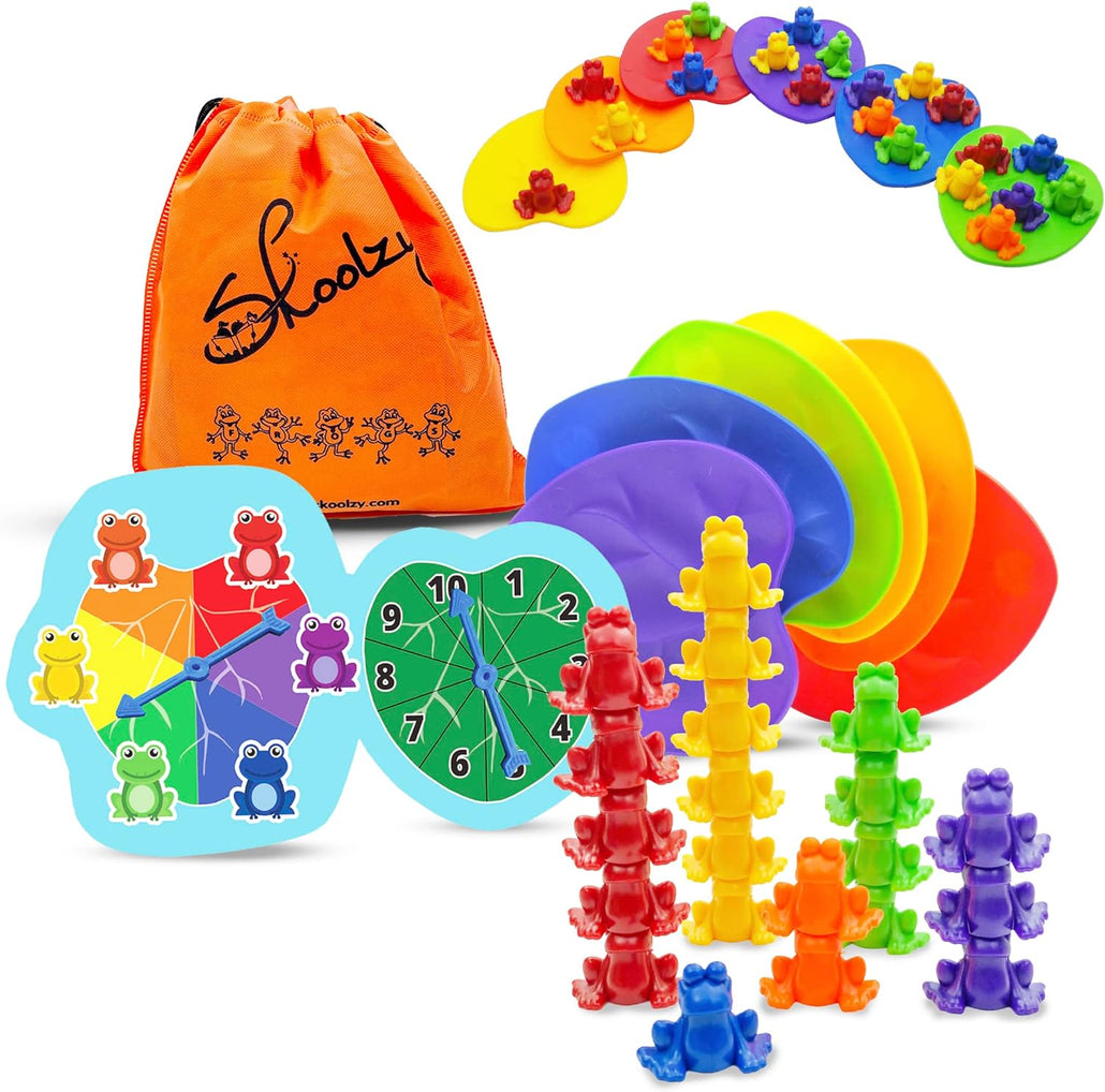 Counting Toys for Kids Ages 3-5. Learning Frogs Color Sorting Toy Set, Numbers Matching