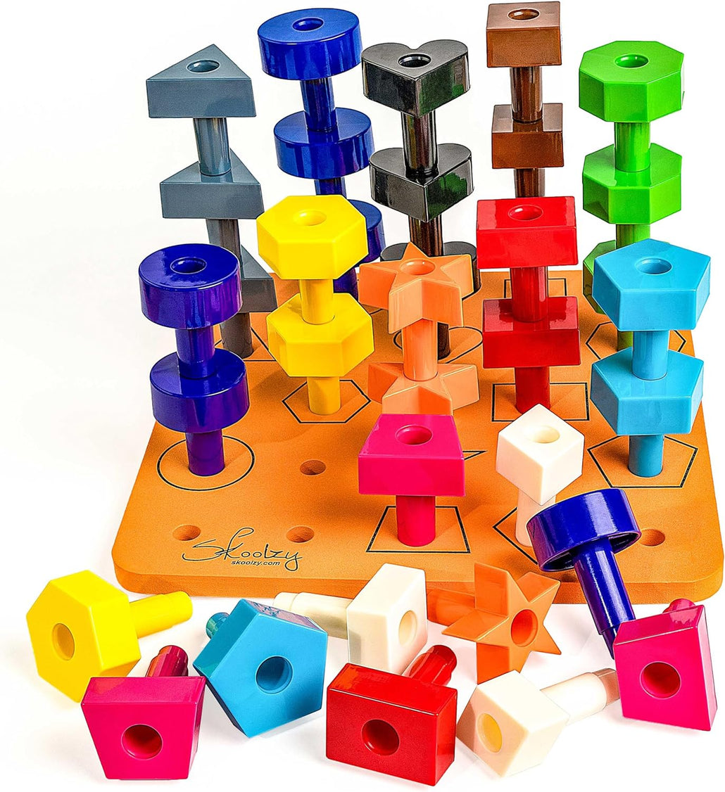 Stacking Toys - STEM Toddler Toys for 2, 3, 4 year old boys or girls - 38pc<p><font><small>SK-032</font></small></p>