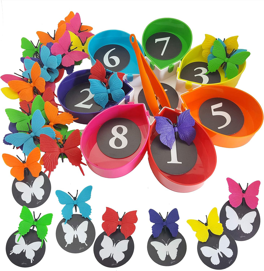 Rainbow Butterfly Sorting Counting Matching Game for 2, 3, 4, 5 Year Old Boys and Girls<p><font><small><b>SK-054</small>