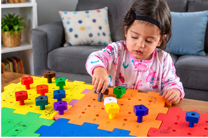 Activity Cube for Toddlers - Shape Sorter Pegboard