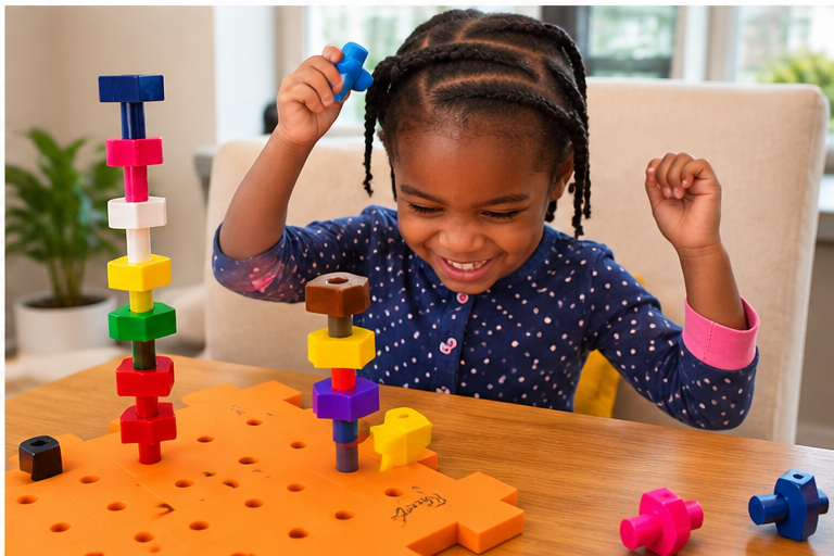 Activity Cube for Toddlers - Shape Sorter Pegboard