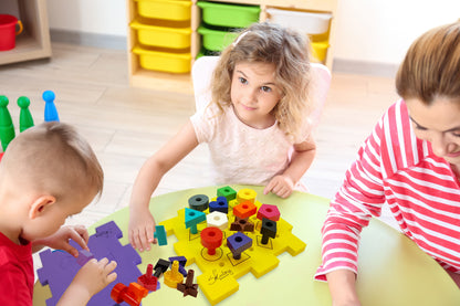 Activity Cube for Toddlers - Shape Sorter Pegboard