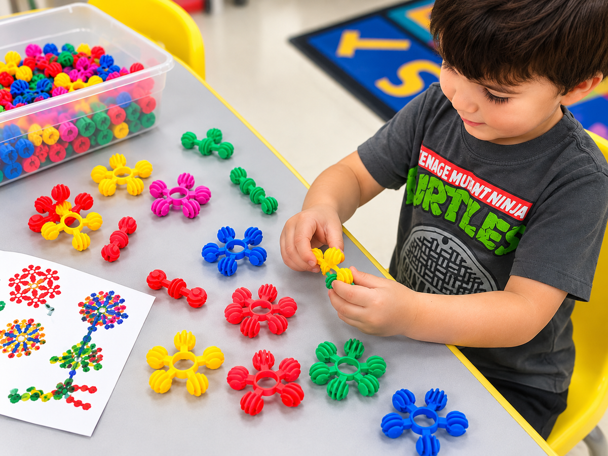 Star Flex Creative Connecting Construction Kit for Kids by Skoolzy