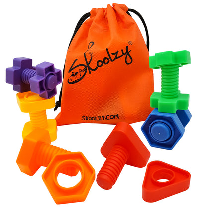 12 pc Jumbo Nuts and Bolts Set With Tote