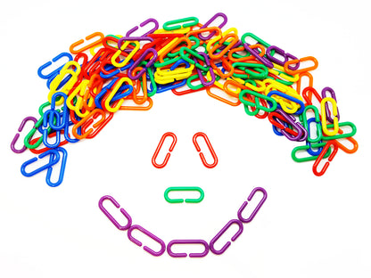 120 Rainbow Math Links With Tote for Toddlers
