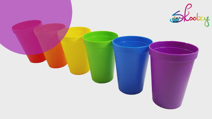 6 Rainbow Primary Color Identification, Sorting and Matching Cups by Skoolzy