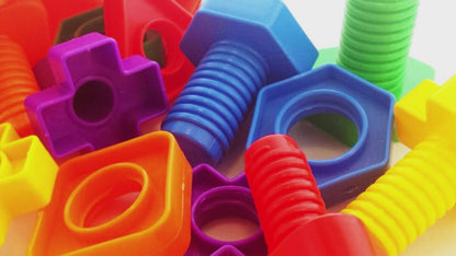 12 pc Jumbo Nuts and Bolts Set With Tote