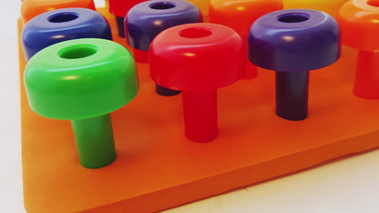Sensory Peg Board 33 Piece Set - Montessori Occupational Therapy Toys for Kids & Toddlers 2+