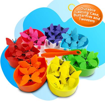Butterfly Color Sorting 75 Piece Toys_and_Games Set, Counting Learning Activities for Toddlers & Preschool Educational Toys for Toddler