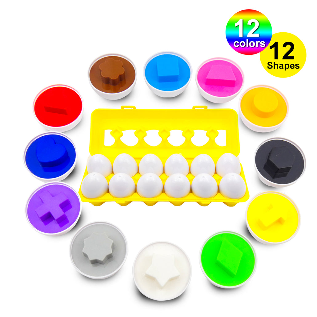12 Educational Learning Colors & Shape Recognition Skills Toy Egg Set <p><font><small><b>SK-042</small>