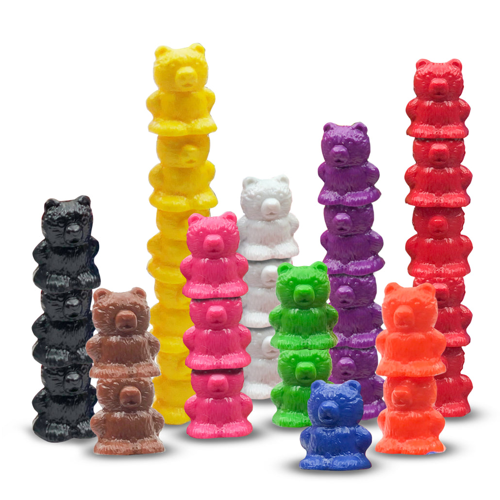 Sorting Bears Preschool Learning Activities 10 colors, Set of 50 Counters Counting Toys, Toddlers to Kindergarten STEM Activities<p><font><small>SK-078</font></small></p>